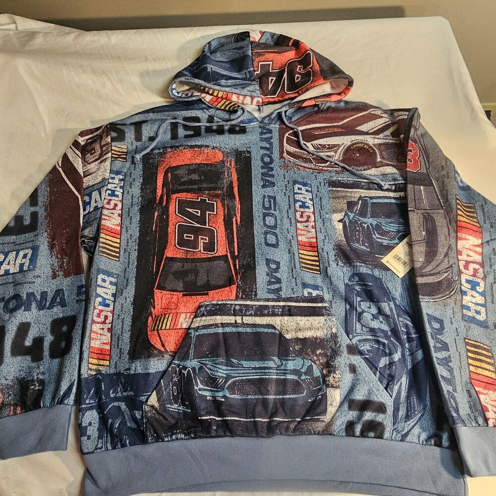 Nascar Crewneck Sweatshirt in Blue, Red, Black - Picture 2 of 5